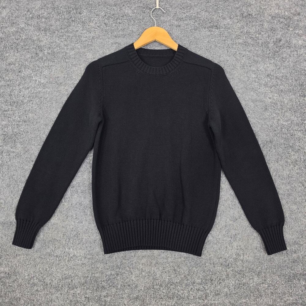 Anderson & Sheppard Sweater Mens XS Cotton Crewneck Black Quiet Luxury Preppy